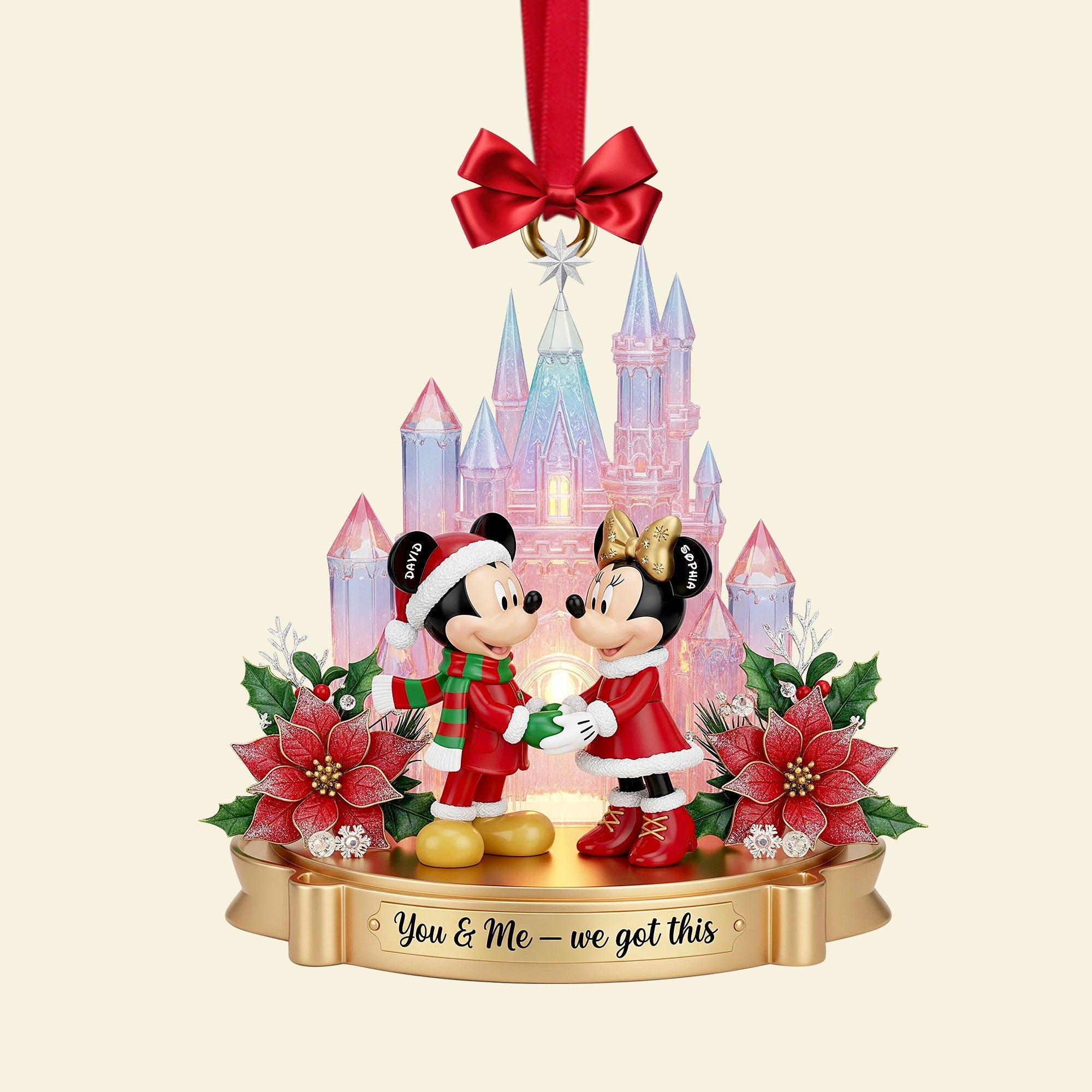 You & Me – We Got This: Fairytale Castle Couple Ornament - Personalized and Custom Gift for Couples Ornament PopCulturePrints
