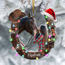 Load image into Gallery viewer, Personalized Horse Lover Christmas Ornament - Custom Photo &amp; Name Ornament PopCulturePrints
