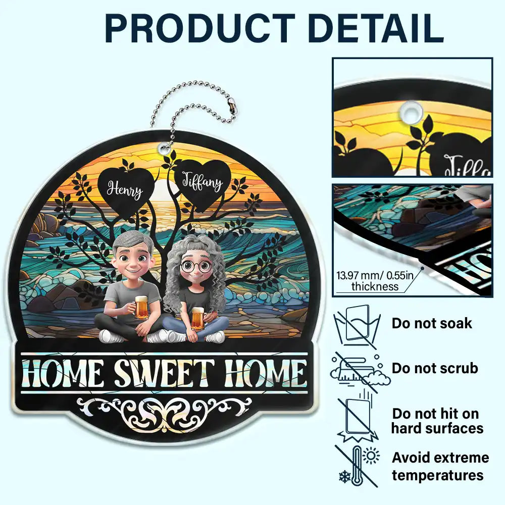 Home Sweet Home Family - Personalized Acrylic Car Hanger Acrylic Car Hanger PopCulturePrints