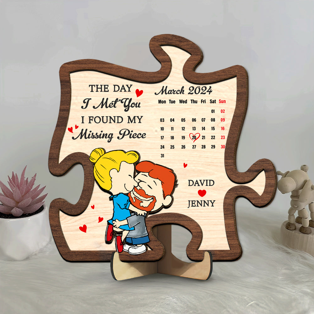 Personalized Couple Puzzle Wood Sign - Found My Missing Piece Wood Sign PopCulturePrints