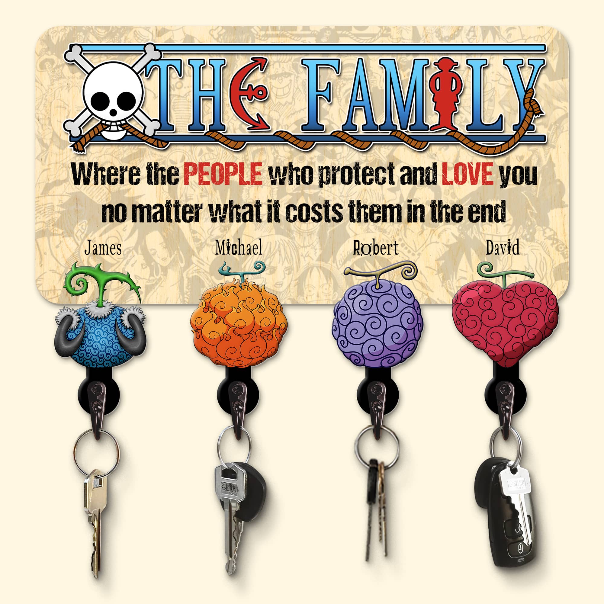 Personalized Family Key Hanger - Themed Design Wood Sign PopCulturePrints
