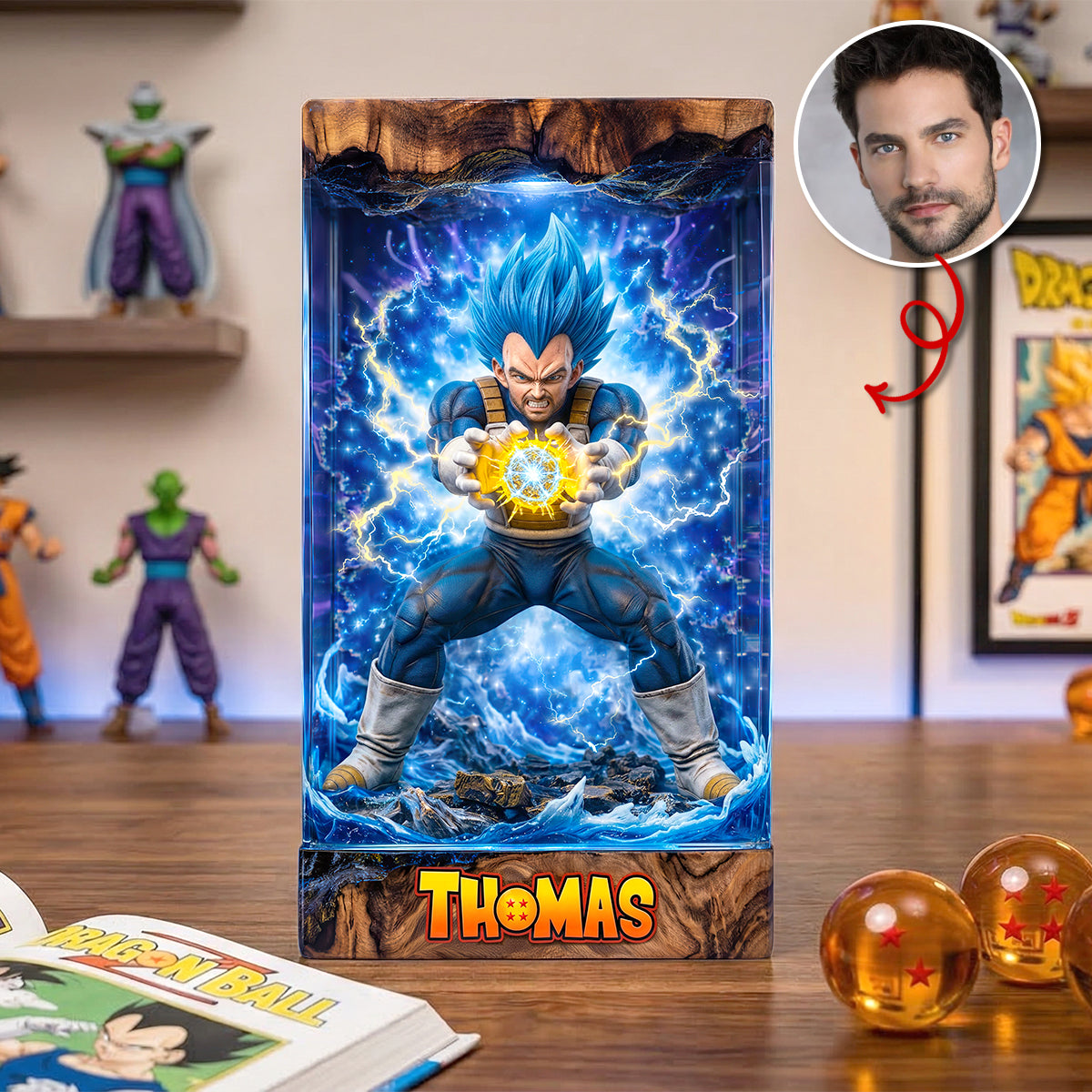 Unleash Your Inner Power: Thunder Power Fighter Shaped Plaque - Personalized Custom Photo Gift Shaped Plaques PopCulturePrints