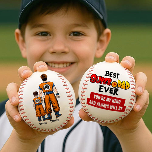 Best Super Dad Ever - Personalized Baseball Gift for Dad Baseball PopCulturePrints