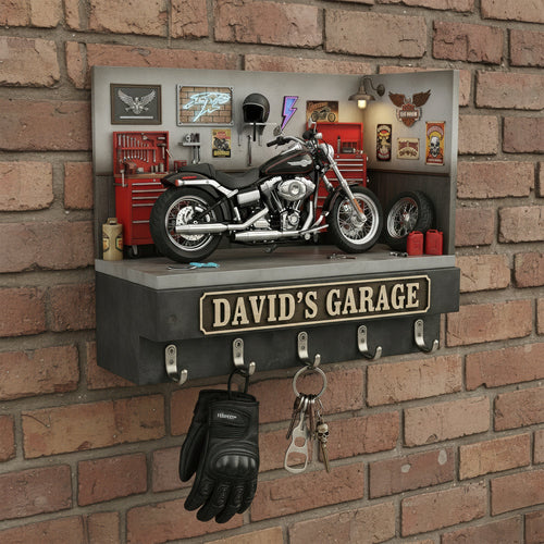 Personalized Motorcycle Key Hanger - Perfect Gift for Motorcycle Enthusiasts Wood Sign PopCulturePrints