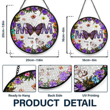 Load image into Gallery viewer, &quot;You Are Loved, Mom&quot; - Personalized Butterfly Stained Glass Suncatcher - Gift for Mom, Grandma, and Loved Ones Suncatcher Ornament PopCulturePrints
