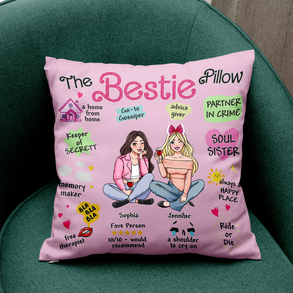 Personalized Best Friends Square Pillow Pillow PopCulturePrints