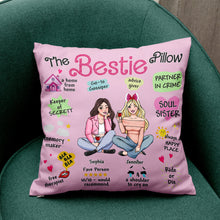 Load image into Gallery viewer, Personalized Best Friends Square Pillow Pillow PopCulturePrints
