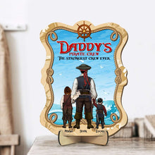 Load image into Gallery viewer, Custom Pirate Crew Wood Sign for Dad - Perfect Father&#39;s Day Gift Wood Sign PopCulturePrints
