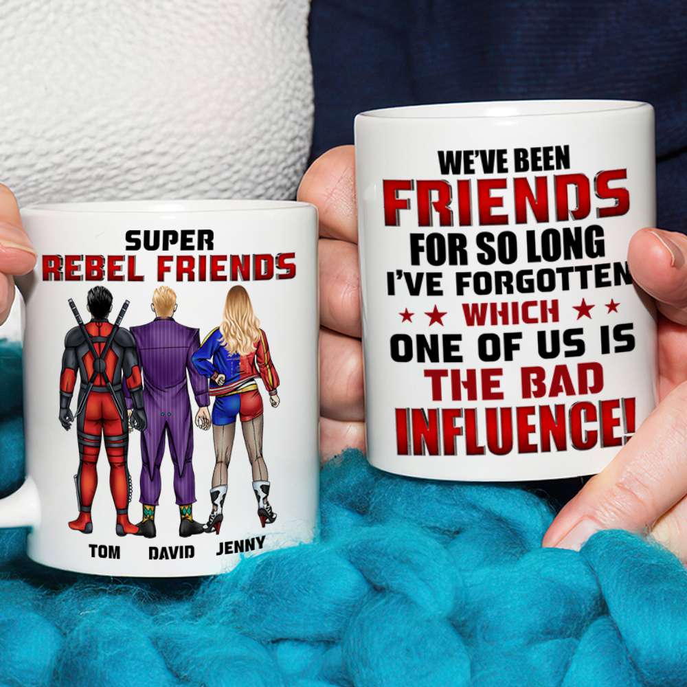 Super Rebel Friends Personalized Coffee Mug Coffee Mug PopCulturePrints