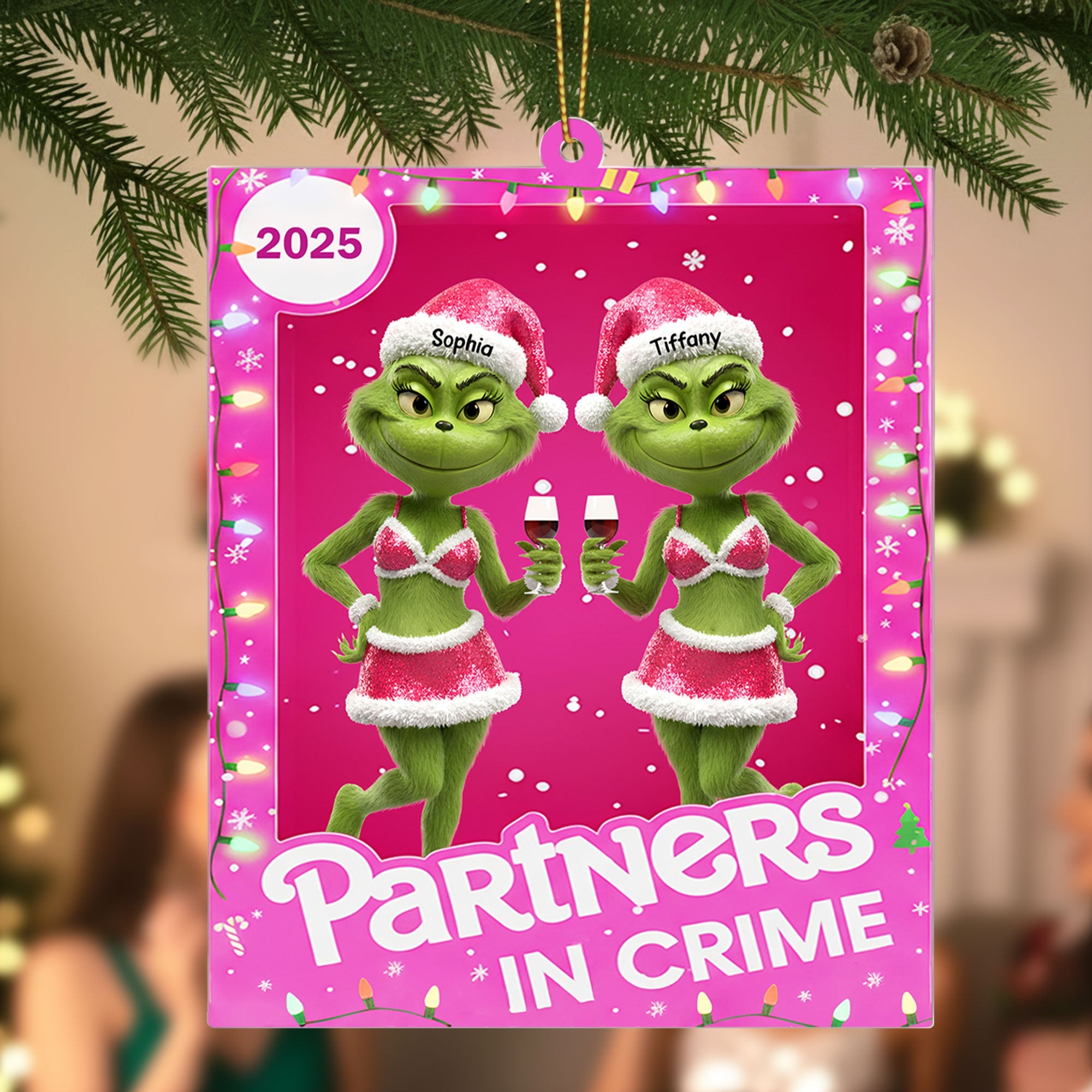 "Cheers to Friendship!" - Funny Drinking Friend Ornament - Personalized Gift for Best Friends Ornament PopCulturePrints