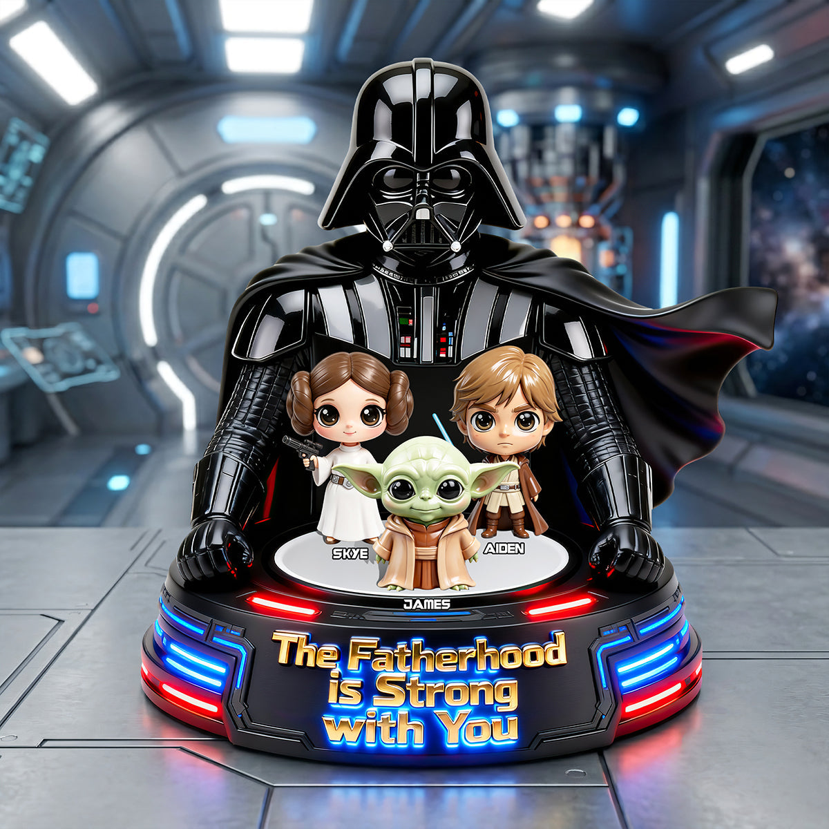 The Fatherhood Is Strong With You - Personalized Acrylic Plaque Gift for Dad, Grandpa & More Shaped Plaques PopCulturePrints