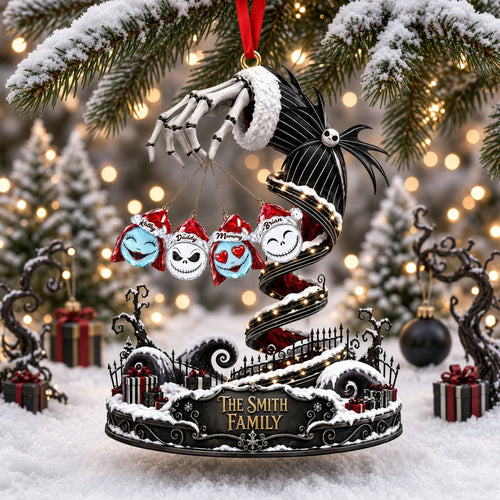 Bring Some Spook-tacular Cheer: Creepy Cute Family Christmas Ornament - Personalized Gift for Your Loved Ones Ornament PopCulturePrints