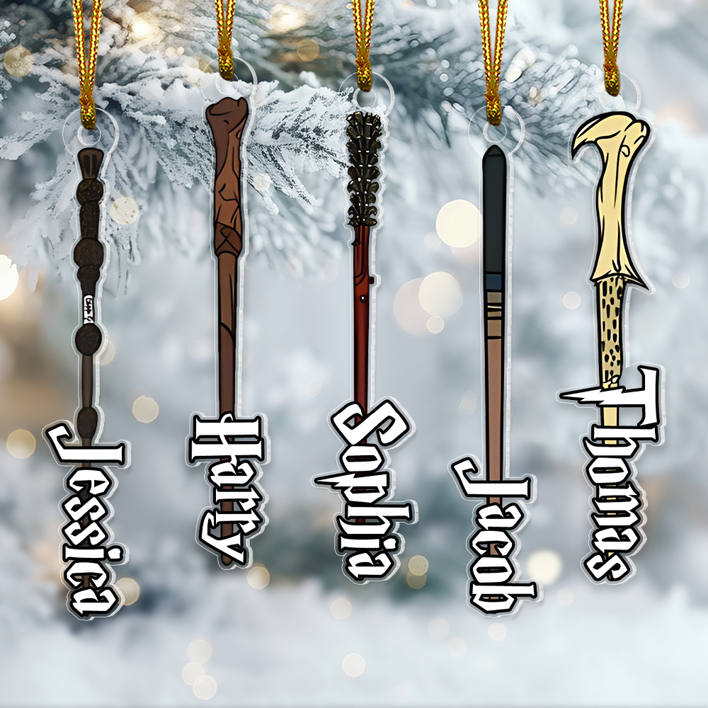 Personalized Magic Wand Christmas Ornaments for Magic Lovers