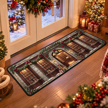 Load image into Gallery viewer, “Your Cozy Holiday Haven Awaits” - Cozy Bookstore Christmas Rug - Personalized Gifts for Book Lovers
