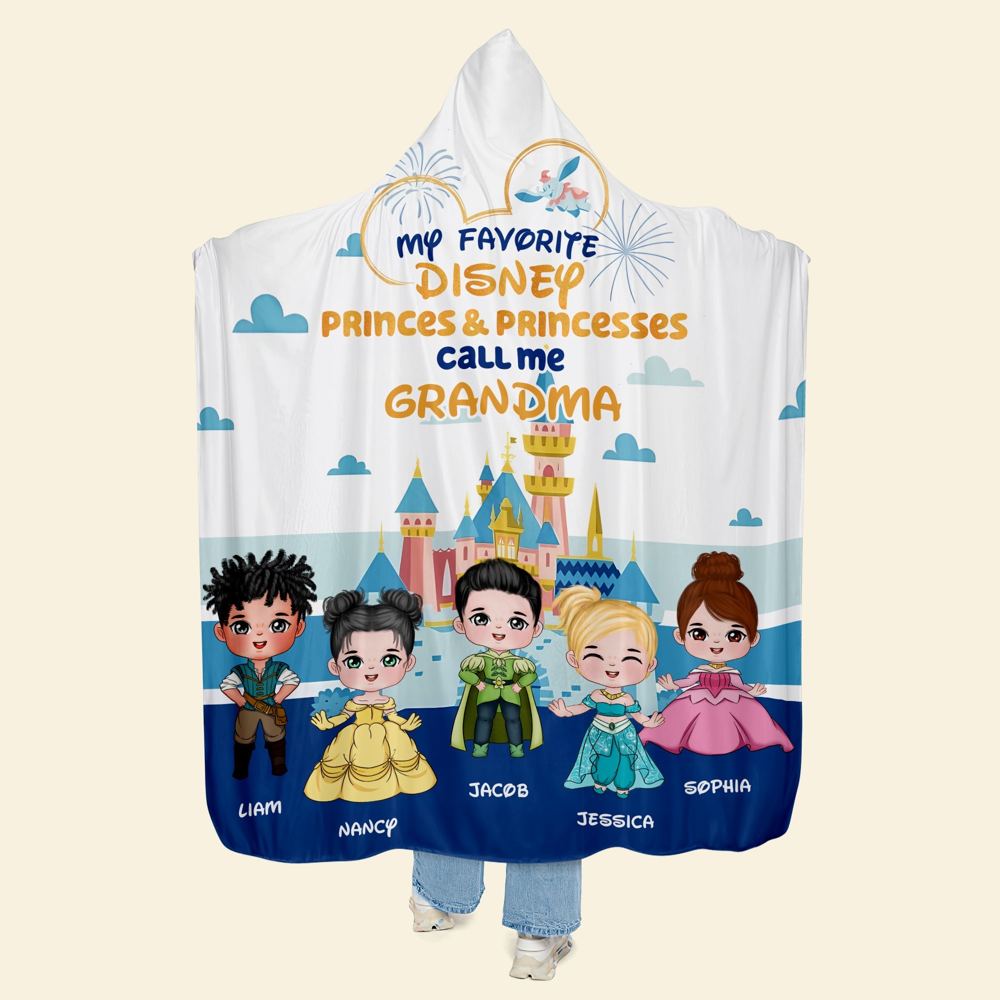 Personalized Disney-Themed Wearable Blanket for Grandma - Mother's Day Gift Blanket PopCulturePrints