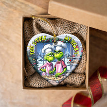 Load image into Gallery viewer, Personalized Grinch Couple Christmas Ornament - Unique Holiday Gift - Valentine&#39;s Day Gifts Ornament PopCulturePrints

