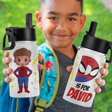 Load image into Gallery viewer, Personalized Superhero Kid&#39;s Tumbler - Custom Name Design Tumbler Cup PopCulturePrints
