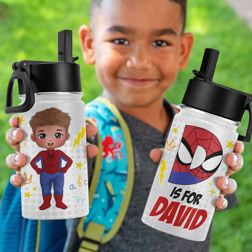 Personalized Superhero Kid's Tumbler - Custom Name Design Tumbler Cup PopCulturePrints