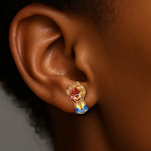 Load image into Gallery viewer, Empower Her Strength: Personalized Power Fist Stud Earrings - Gift for Her Earrings PopCulturePrints
