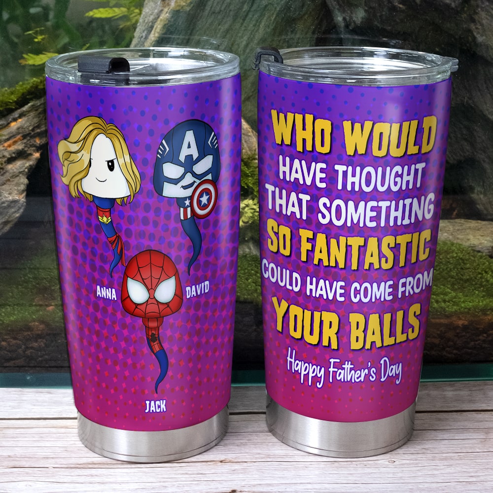 Superhero-Inspired Personalized Father's Day Tumbler Tumbler Cup PopCulturePrints