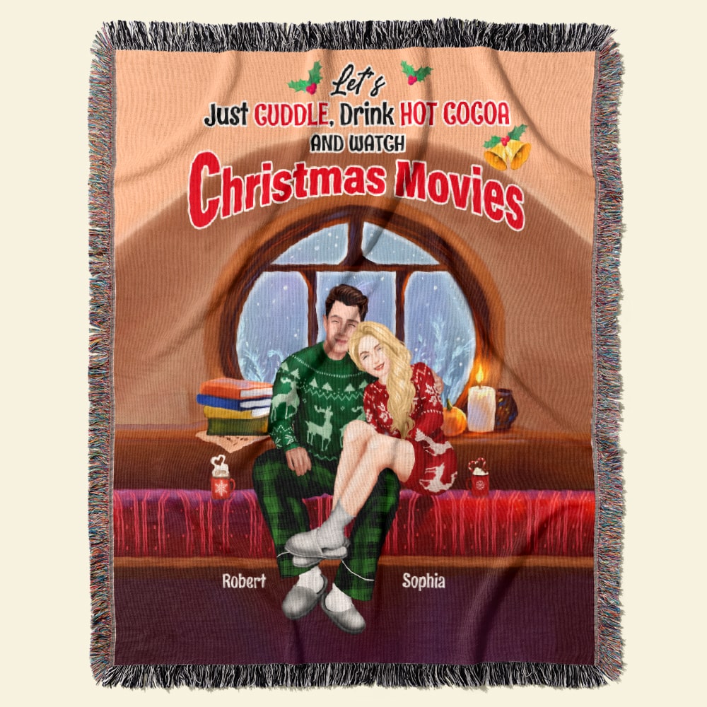 Personalized Christmas Cuddle Blanket for Couples