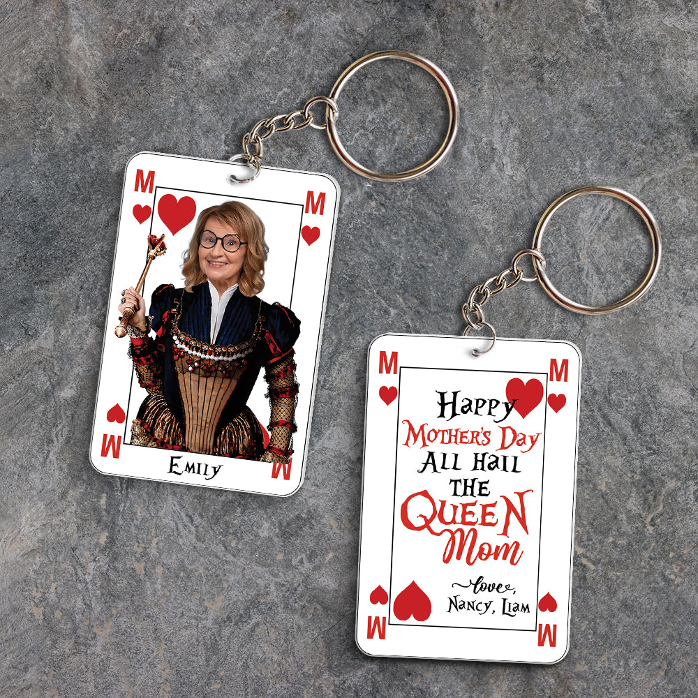 Queen Mom Personalized Photo Keychain - Mother's Day Gift Keychains PopCulturePrints
