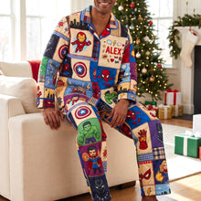 Load image into Gallery viewer, Unleash Family Adventures - Power Team Button Up Pajama Set - Personalized Gifts
