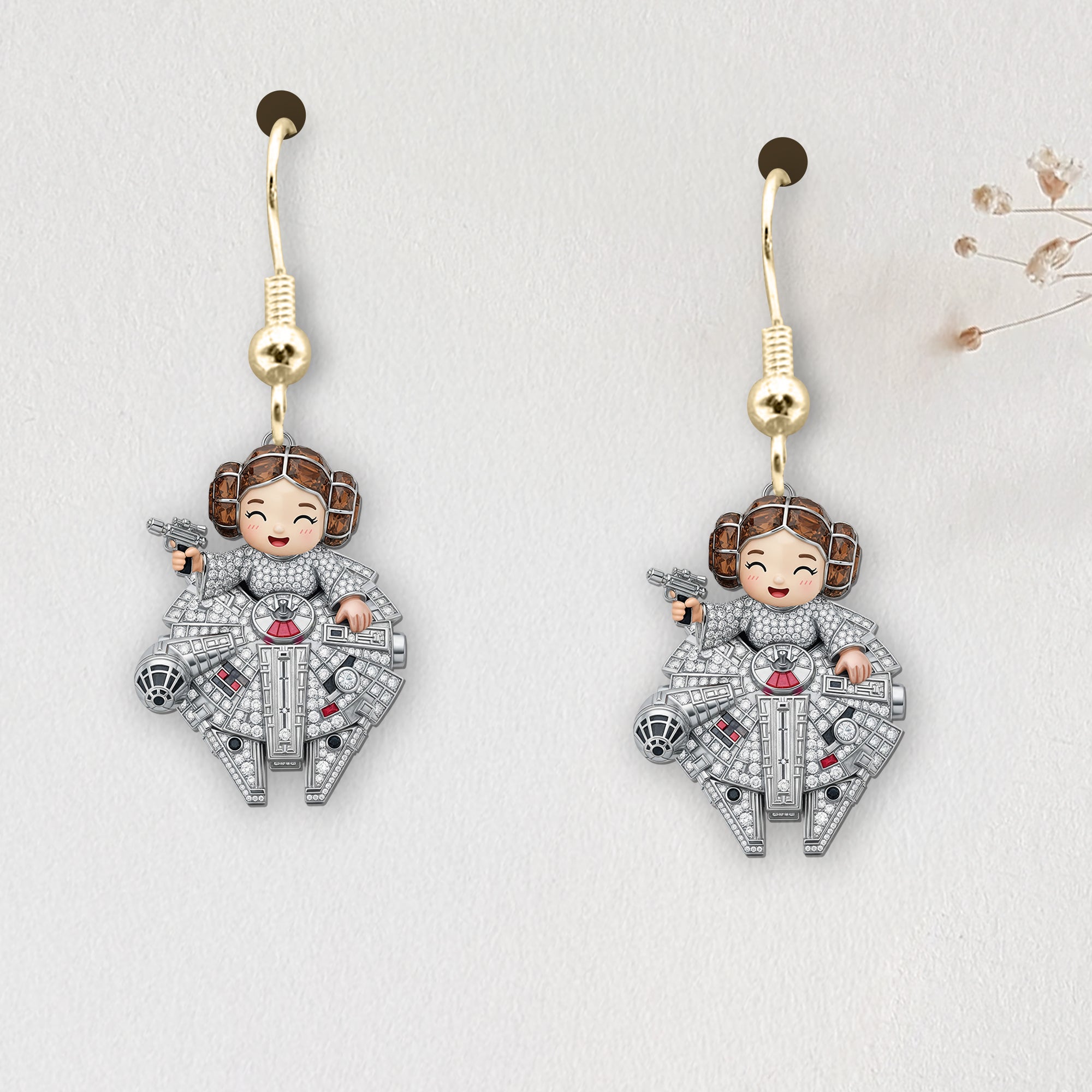 “Join the Galactic Fun!” – Funny Hanging Galactic Characters Earrings - Personalized Gifts for Movie Fans Earrings PopCulturePrints