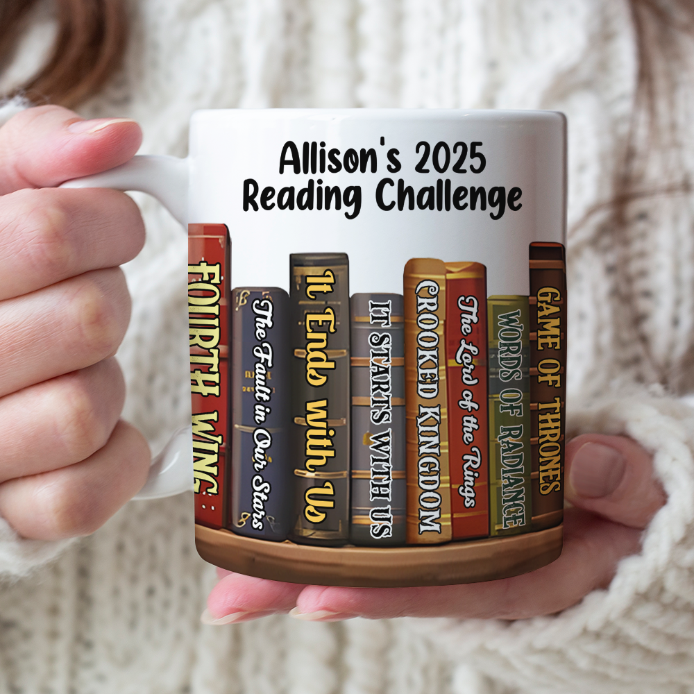 Custom Book Lover Coffee Mug - Personalized Reading Challenge Gift Coffee Mug PopCulturePrints