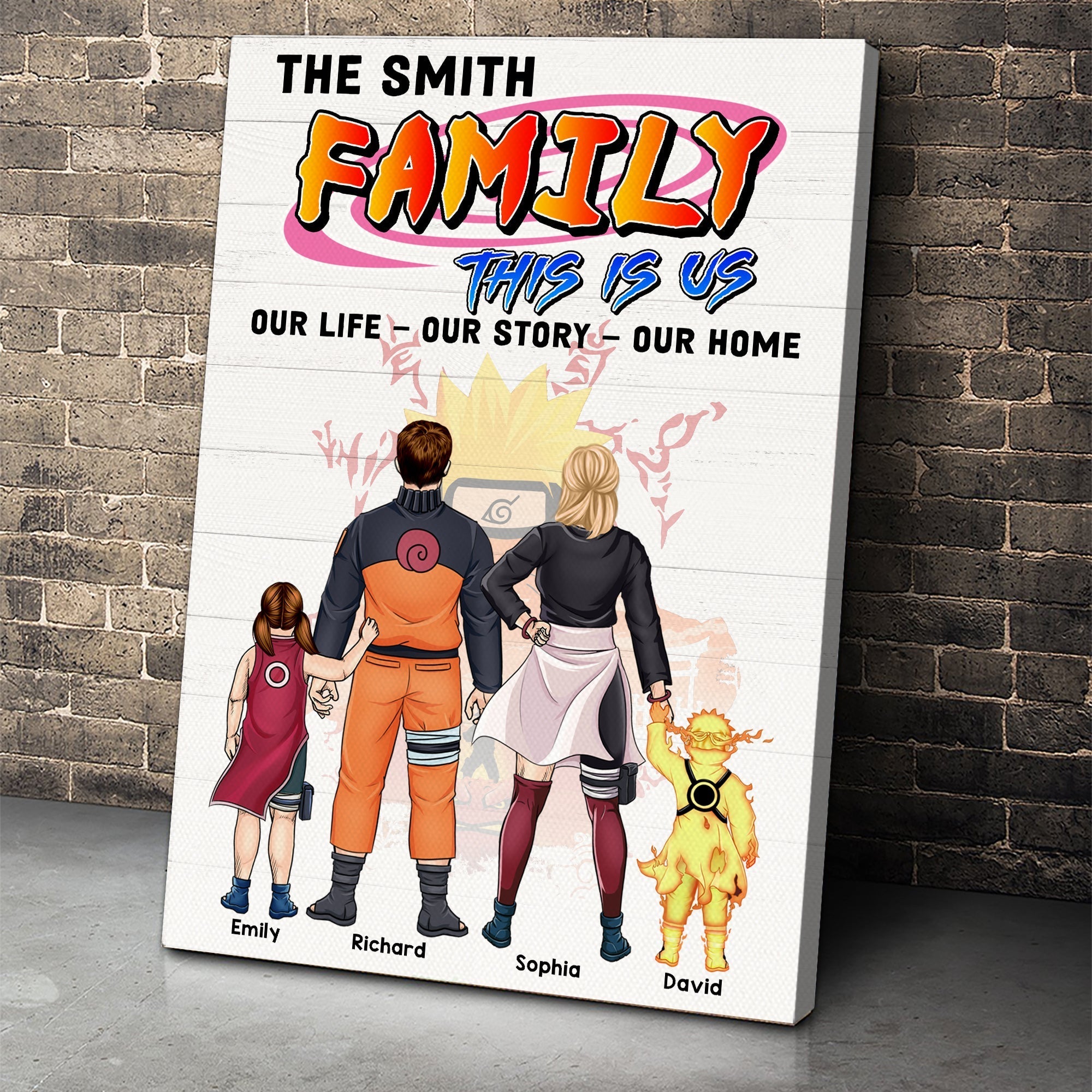 Personalized Naruto-Themed Family Canvas Print Poster & Canvas PopCulturePrints