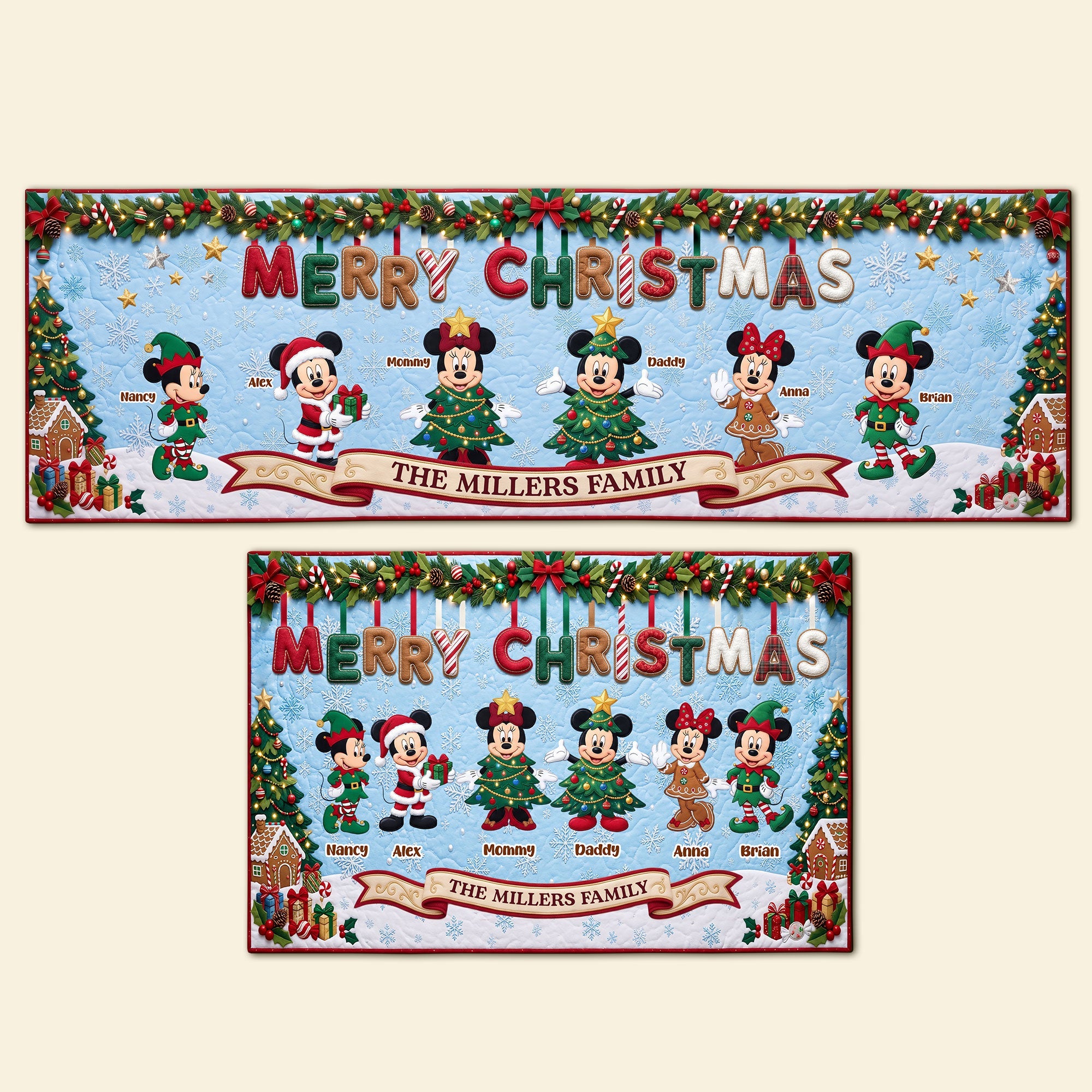 “Merry Christmas from The Millers Family!” – Personalized Christmas Runner Rug – Perfect Gift for Family & Friends