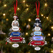 Load image into Gallery viewer, "Celebrate the Force this Holiday Season" - Personalized Warriors Merry Xmas Acrylic Ornament - Custom Gift for Family &amp; Friends Ornament PopCulturePrints
