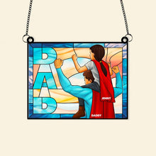 Load image into Gallery viewer, “A Strong and Caring Dad” - Personalized Suncatcher Gift for Dad Ornament PopCulturePrints
