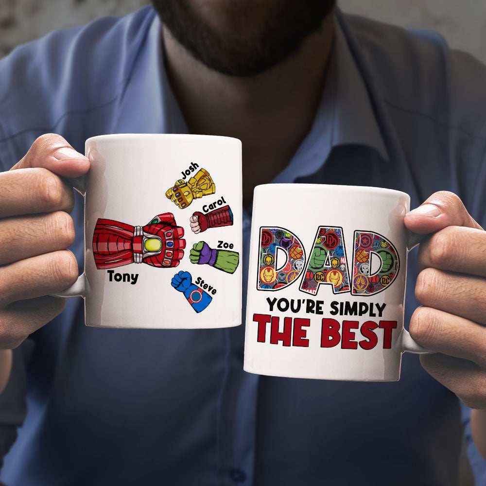 Personalized Superhero Dad Mug - You're Simply the Best Coffee Mug PopCulturePrints
