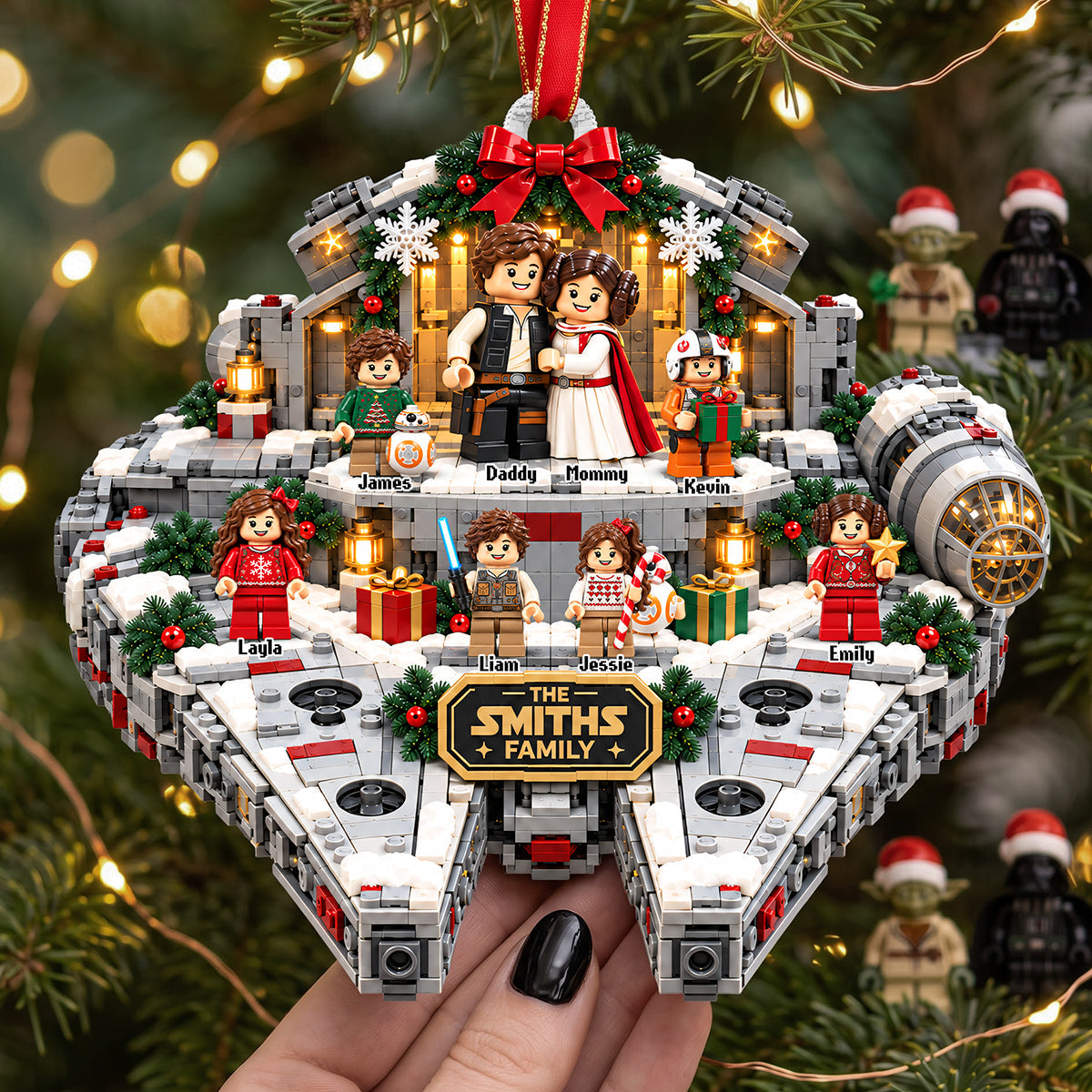 Lovely Legend Family Exploring The Interstellar Acrylic Ornament - Personalized Christmas Gifts For Family 03hata070926 Ornament PopCulturePrints