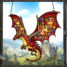 Load image into Gallery viewer, Ignite Your Imagination: Book Lover Dragon Suncatcher Ornament - Customizable Gift for Book Lovers Ornament PopCulturePrints
