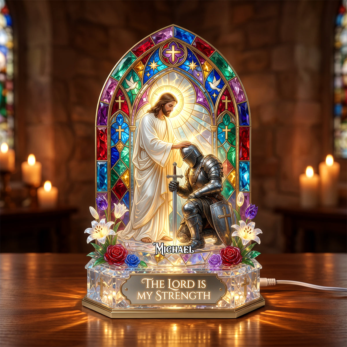 The Lord is my Strength - Personalized Christian Warrior Light Box