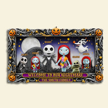 Load image into Gallery viewer, Welcome to Our Nightmare Family Doormat - Personalized Halloween Gifts for Families Doormat PopCulturePrints

