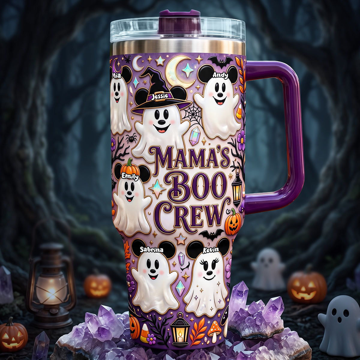 Mama's Boo Crew Ghost 40oz Tumbler - Personalized Gift for Moms and Grandmas