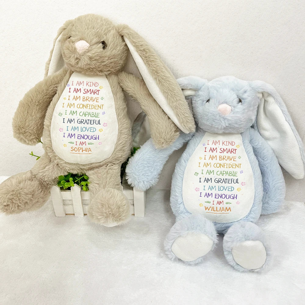 I Am Kind, I Am Smart - Personalized Soft Toy Bunny Soft Toy Bunny PopCulturePrints