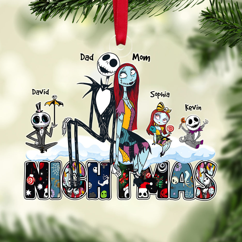 Custom Family Horror Christmas Ornament - Spooky Holiday Delight