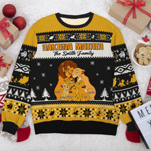 Load image into Gallery viewer, Custom Family Lion-Themed Ugly Christmas Sweater Ugly Christmas Sweater PopCulturePrints
