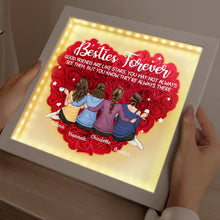 Load image into Gallery viewer, Besties Forever - Personalized LED Light Flower Shadow Box LED Light Flower Shadow Box PopCulturePrints
