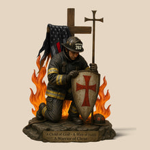 Load image into Gallery viewer, A Child of God - Personalized Knight Templar Acrylic Plaque for Firefighters Shaped Plaques PopCulturePrints
