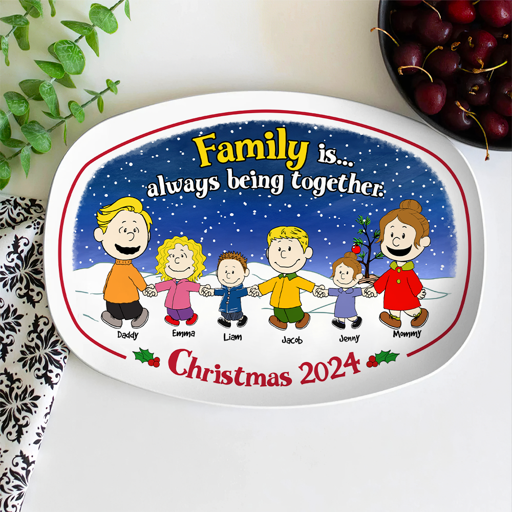 Personalized Family Cartoon Christmas Plate 2024 Plates PopCulturePrints