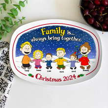 Load image into Gallery viewer, Personalized Family Cartoon Christmas Plate 2024 Plates PopCulturePrints
