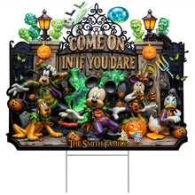 Load image into Gallery viewer, "Come On In If You Dare" - Personalized Scared Squad Yard Sign for Halloween
