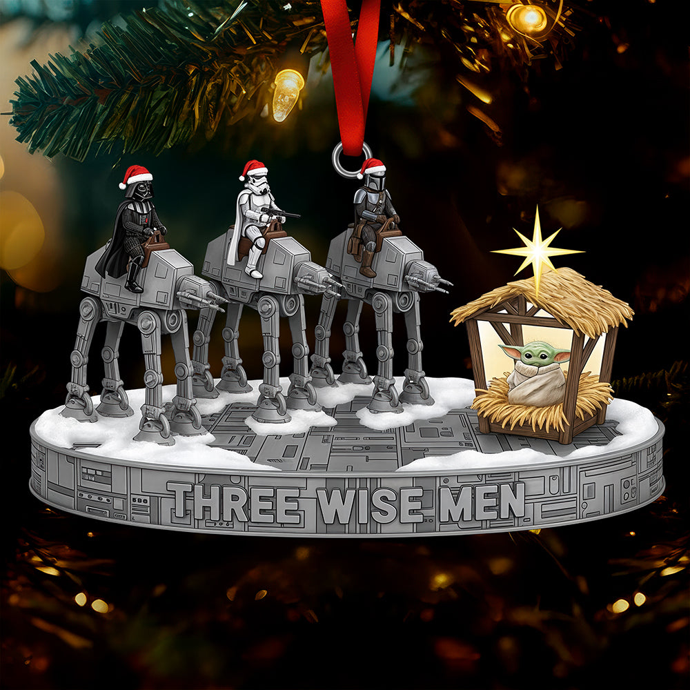 "Celebrate the Cosmic Spirit!" - Fun Cosmic Christmas Three Wise Men Ornament - Personalized Gift for Movie Fans Ornament PopCulturePrints