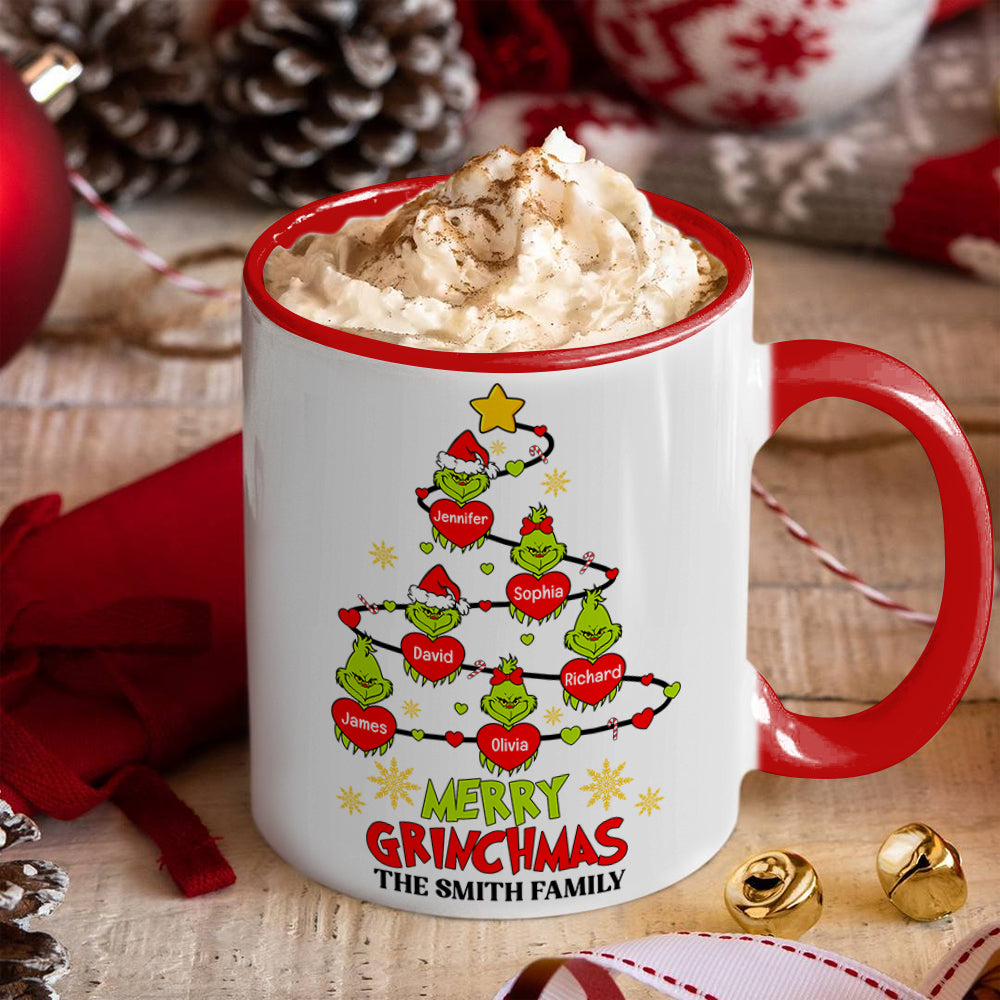 Personalized Merry Grinchmas Family Mug - Custom Christmas Gift