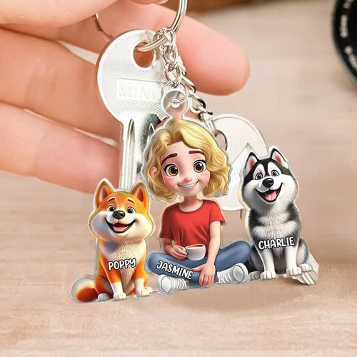 “For the Love of Dogs: A Personalized Touch” - Custom 3D Effect Acrylic Keychain - Perfect Gift for Dog Moms, Dog Dads, and Dog Lovers Acrylic Keychain PopCulturePrints